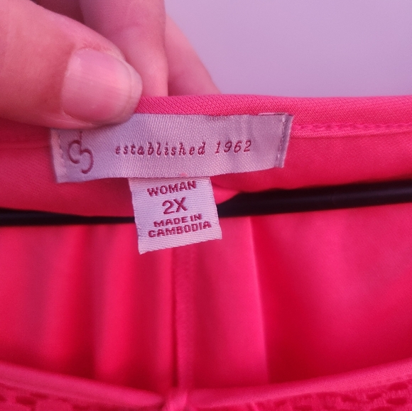 db Established 1962 Crochet Lace Overlay Lined Knit Blouse XL (4 for $20) bundle - Picture 3 of 5